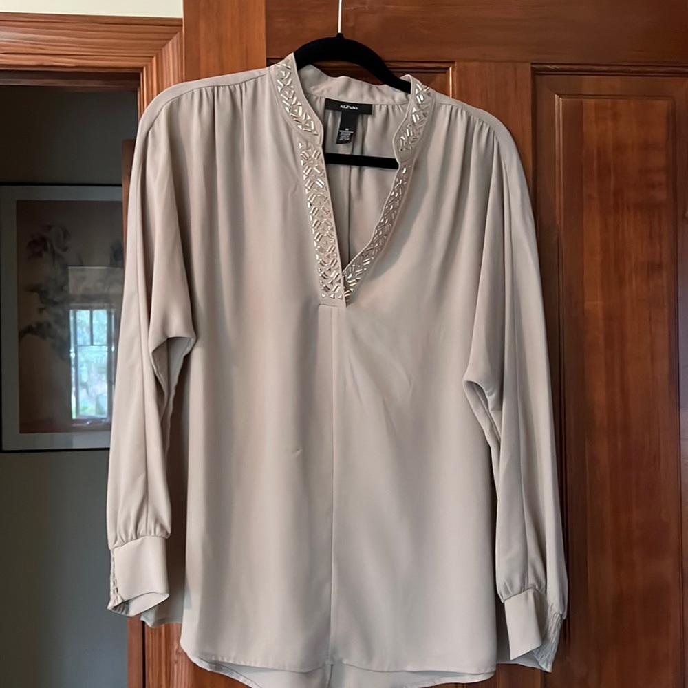 Taupe colored blouse